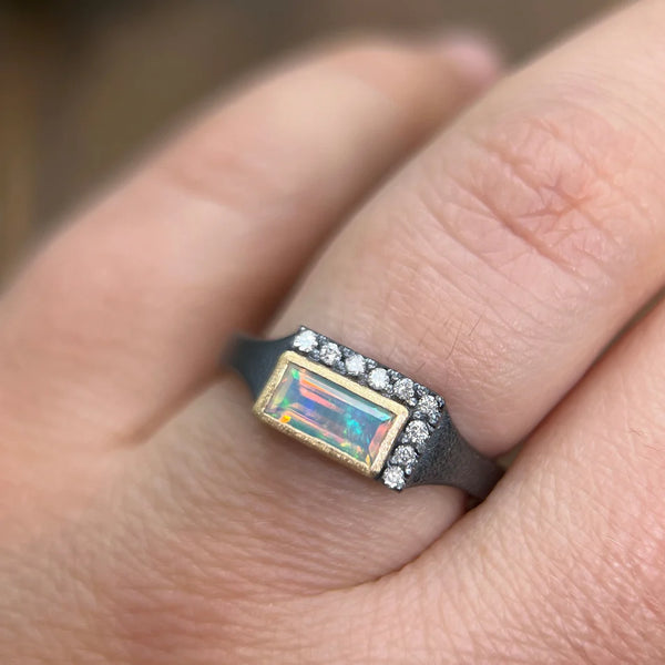Modern Opal Signet Ring