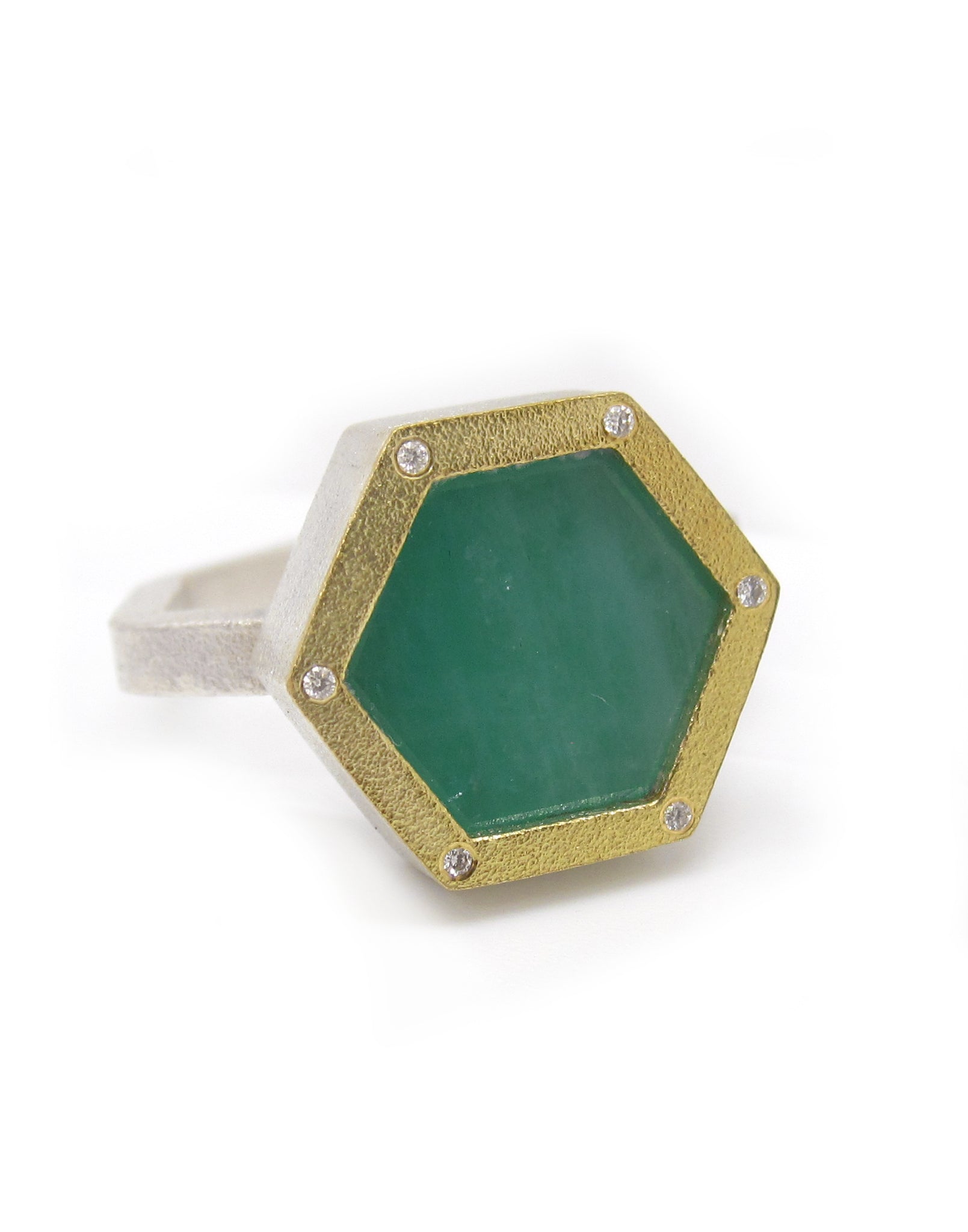 Captured Emerald Hex Ring