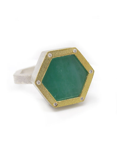 Captured Emerald Hex Ring