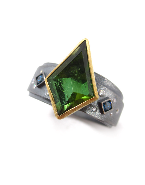 Geo Pear Tourmaline Ring