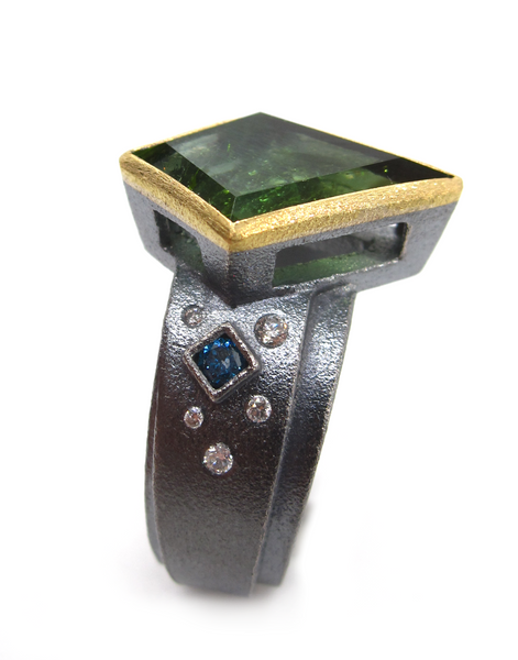 Geo Pear Tourmaline Ring
