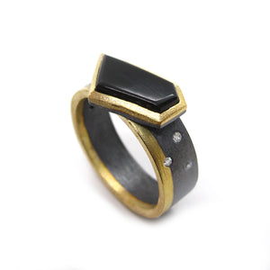 Black Jade Geo Ring